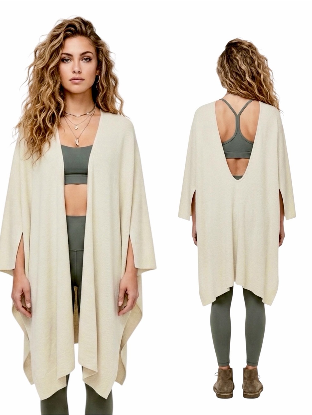 Lululemon – Free To Coast Wrap Cardigan – Open Back – Ivory – Sz. OS